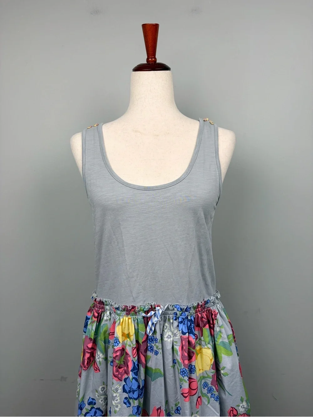 Matilda Jane Happy & Free‎ Seven Seas Dress Women’s M Gray Floral Pockets